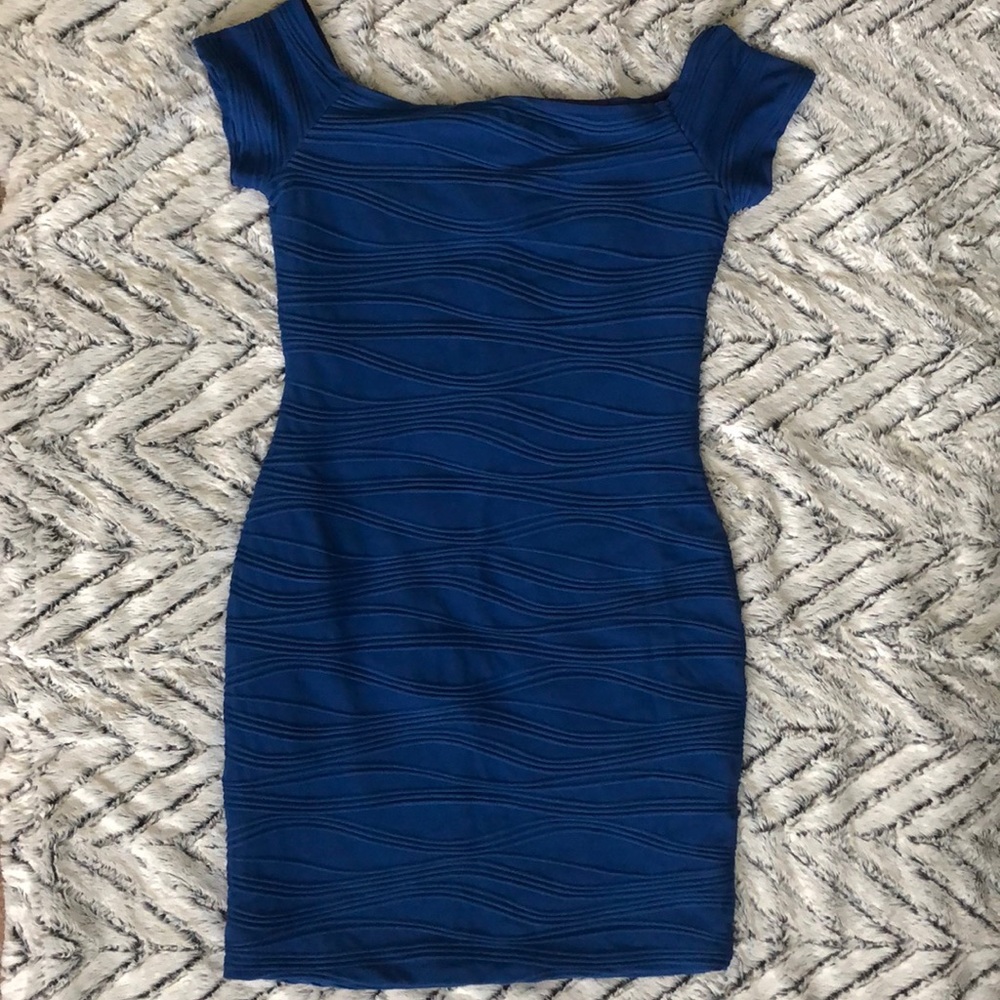 Navy blue off the shoulder dress